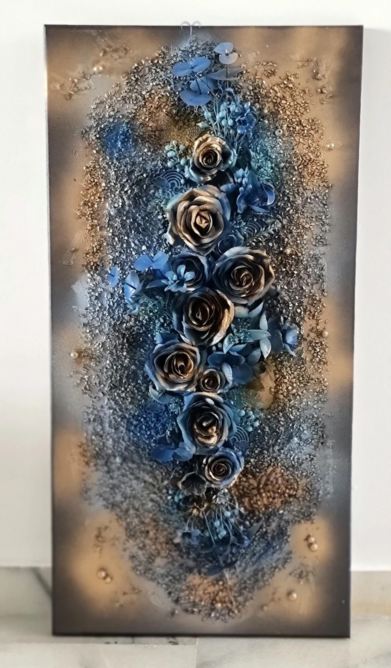 Blue gold roses